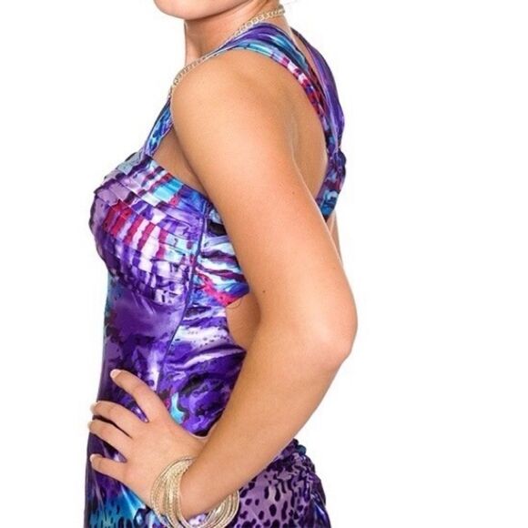 NWOT Blondie Nites Purple Animal Print Long Prom Gown
SIZE 3 - Picture 2 of 7